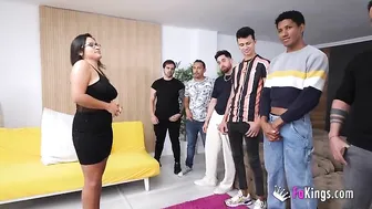 Lana comes in REAL HARD with a gangbang with 9 dudes!!!