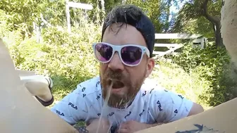 Hitchiker drank my piss and pee in my pussy